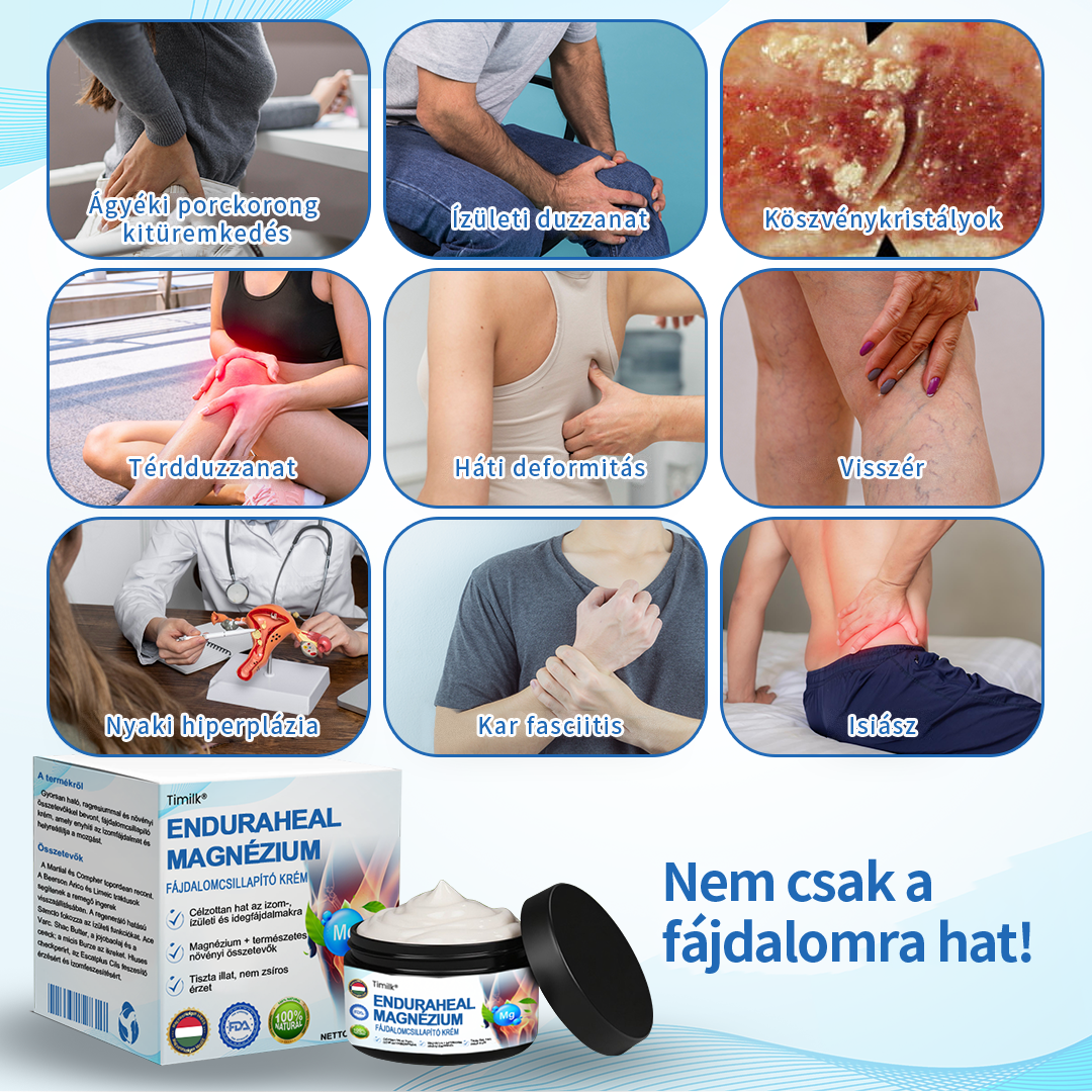 ✨ Timilk® – 🌿 Magnézium krém fájdalomcsillapításra 💪 (ízületi gyulladás, neuropátia, reuma, sportsérülések és egyebek) ✨