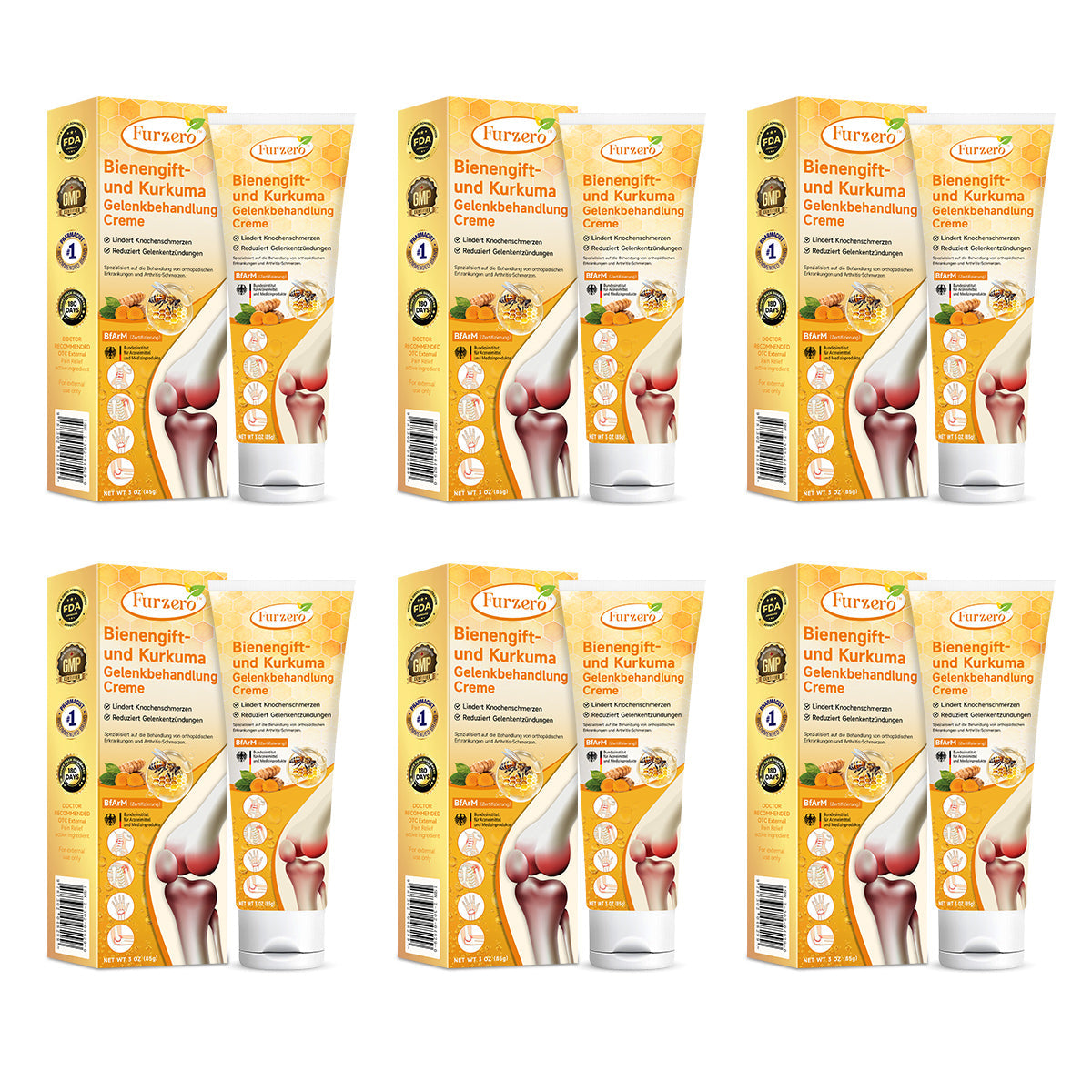 Furzero™ Bienengift- und Kurkuma-Gelenkbehandlung-Creme (Spezialisiert auf die Linderung von orthopädischen Beschwerden und Arthritisschmerzen)