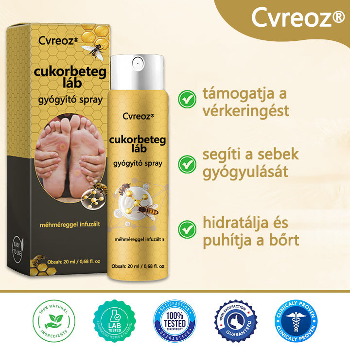 Cvreoz® méhméreg gyógyító spray a sebek gyógyulására és regenerálására a kezeken és a lábakon🎉