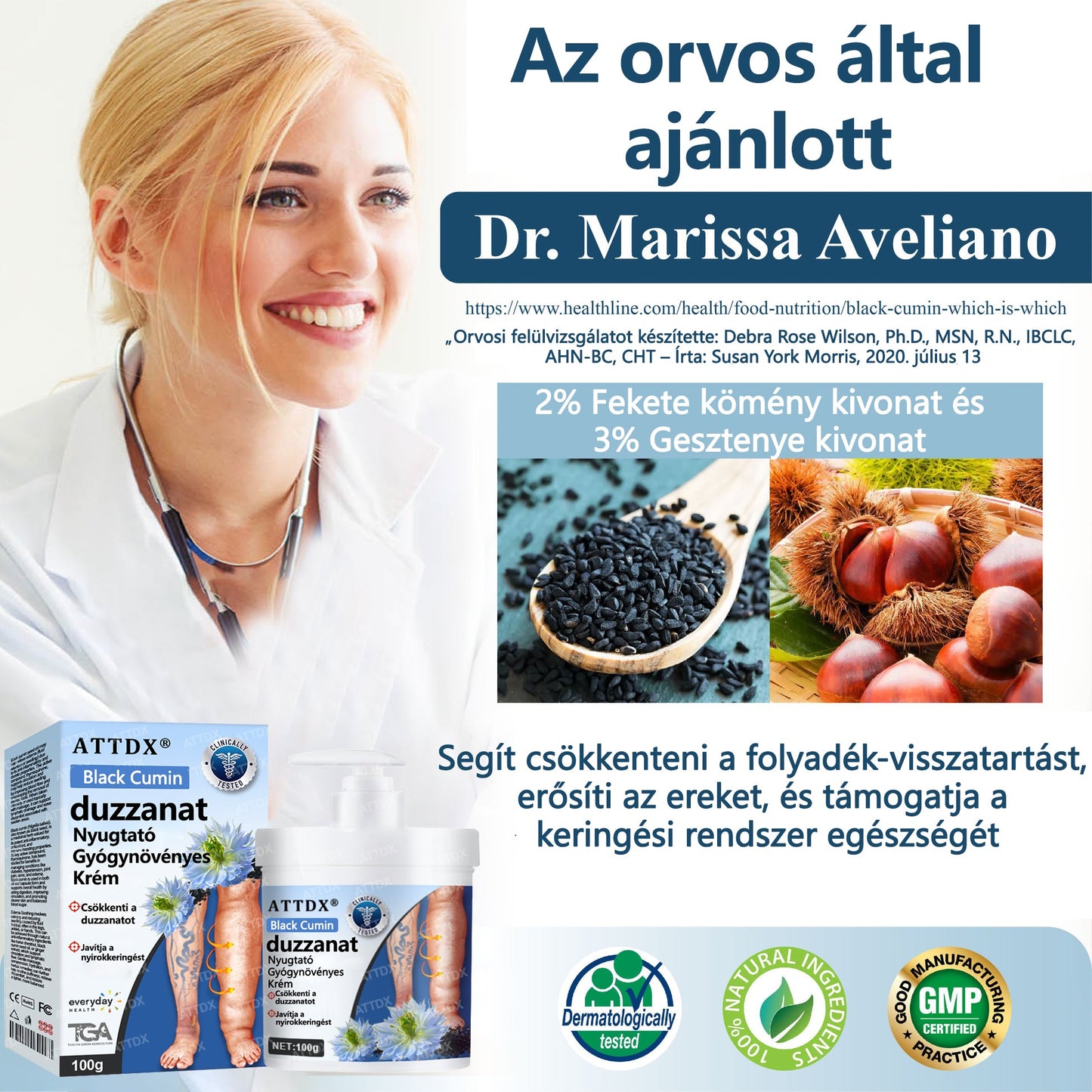 💧ATTDX® Növényi ödéma enyhítő krém nigellával