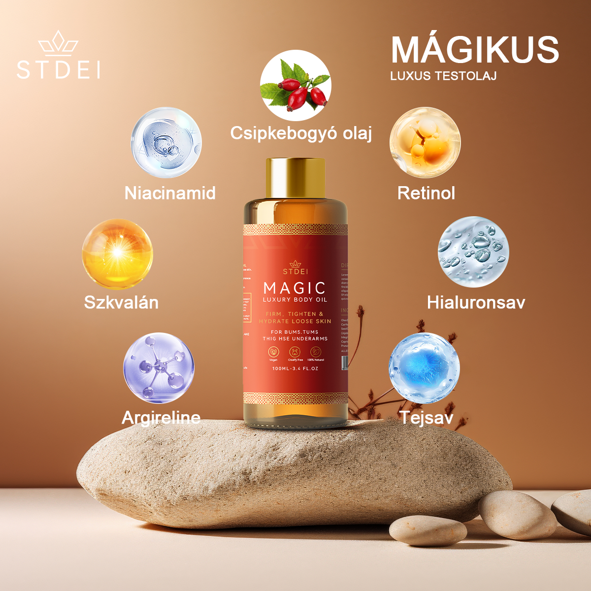 STDEI™ MÁGIKUS LUXUS TESTOLAJ (Korlátozott ideig 80% kedvezmény - Utolsó 30 perc)🌹🔥
