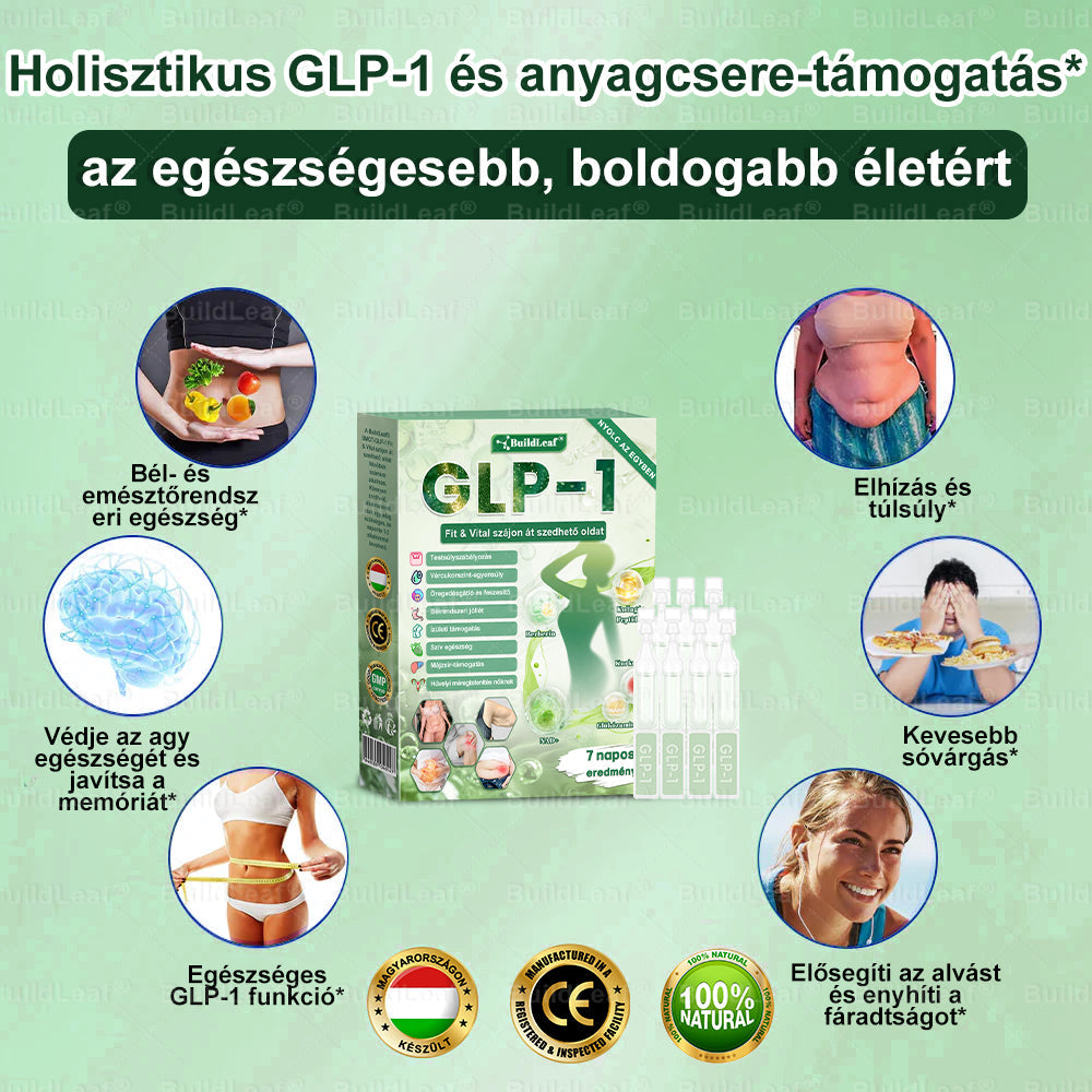 BuildLeaf®🥇 GLP-1 8-az-1-ben Fit &amp; Vital Orális Oldat (Csak napi egyszer, látható változások 7 nap alatt)  Elhízásra, szív- és érrendszeri egészségre, cukorbetegségre, alvási apnoéra, emésztőrendszeri egészségre, ízületi problémákra és még sok másra