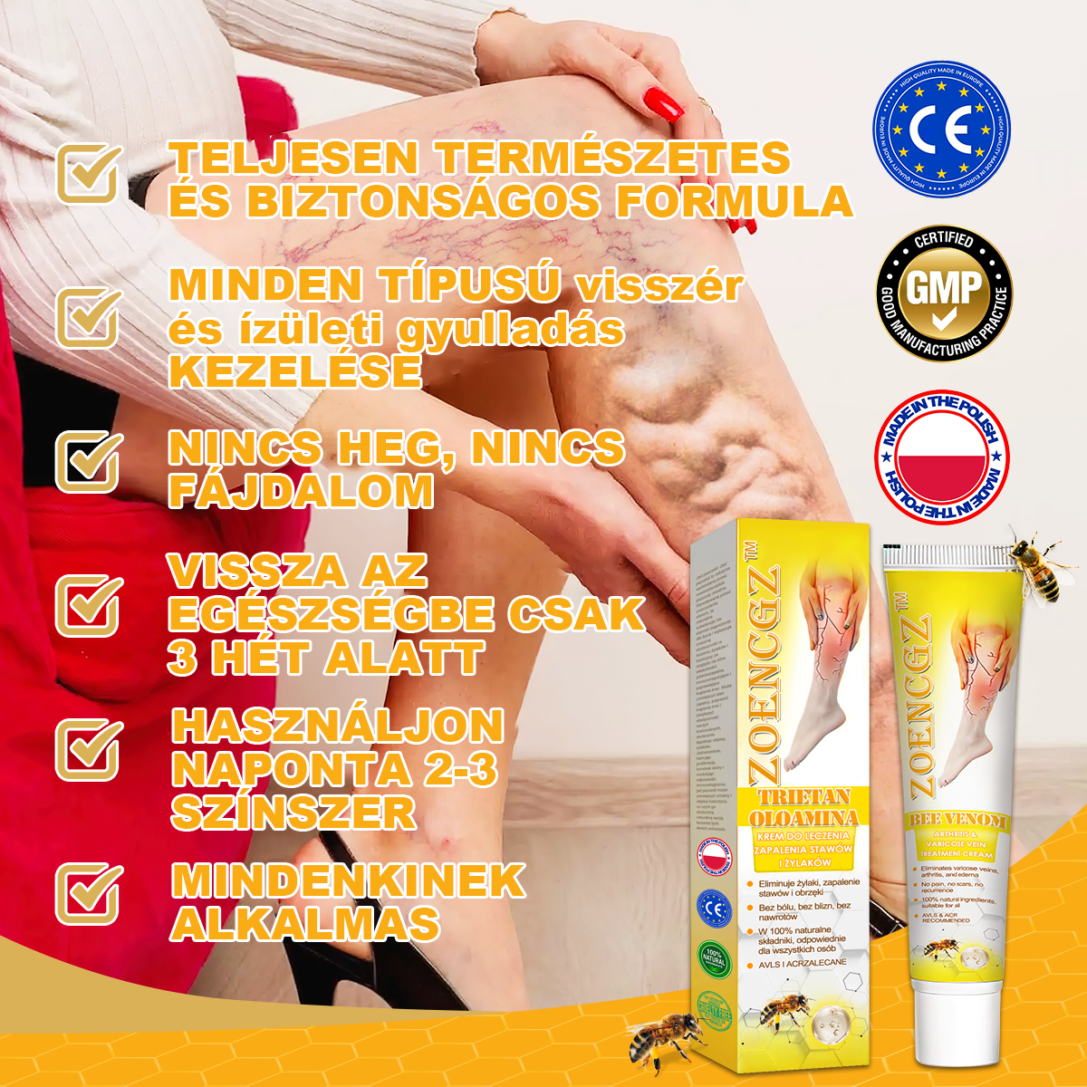 🏆🌈Zoencgz™ méhméreg ízületi gyulladás és visszér kezelő krém✨