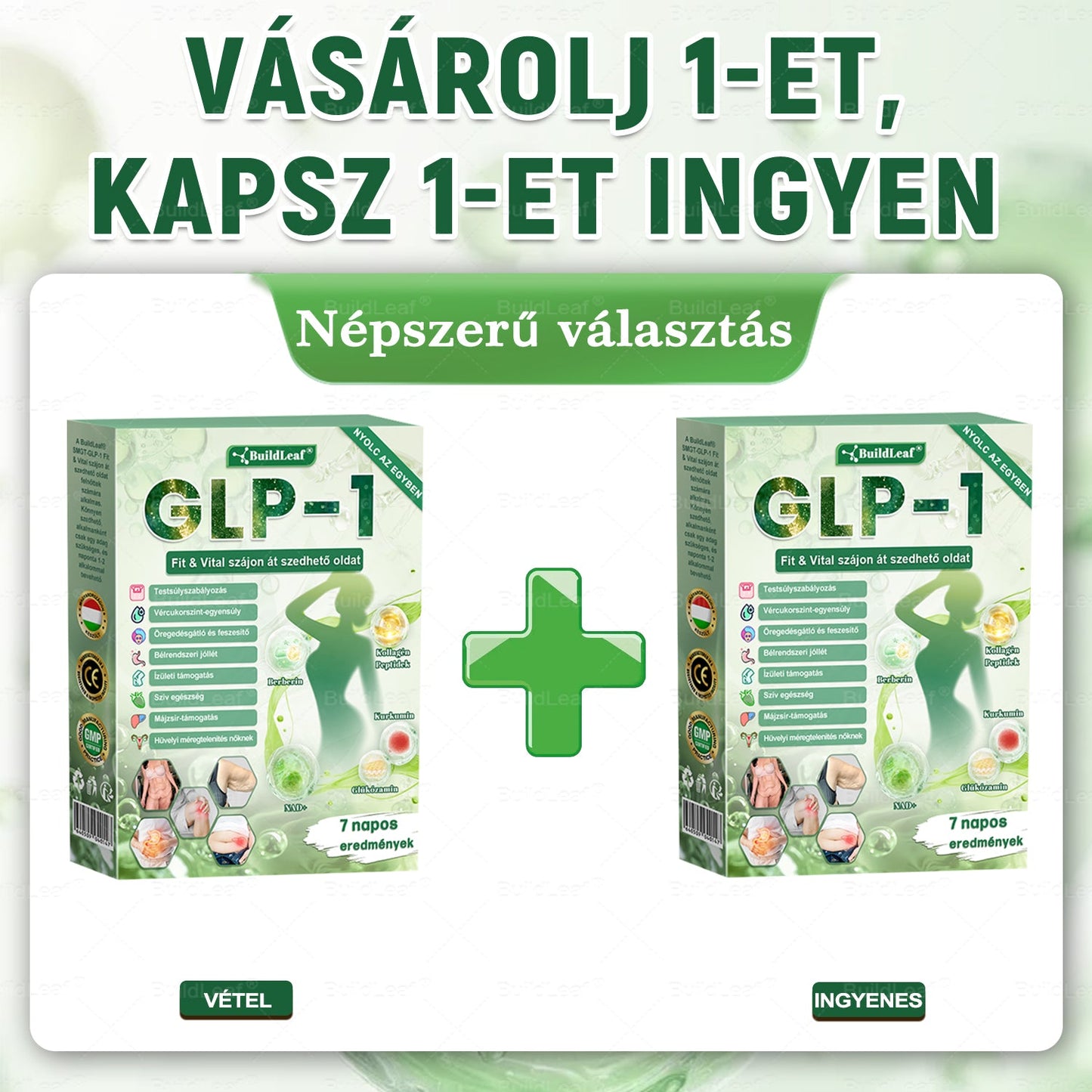 BuildLeaf®🥇 GLP-1 8-az-1-ben Fit &amp; Vital Orális Oldat (Csak napi egyszer, látható változások 7 nap alatt)  Elhízásra, szív- és érrendszeri egészségre, cukorbetegségre, alvási apnoéra, emésztőrendszeri egészségre, ízületi problémákra és még sok másra