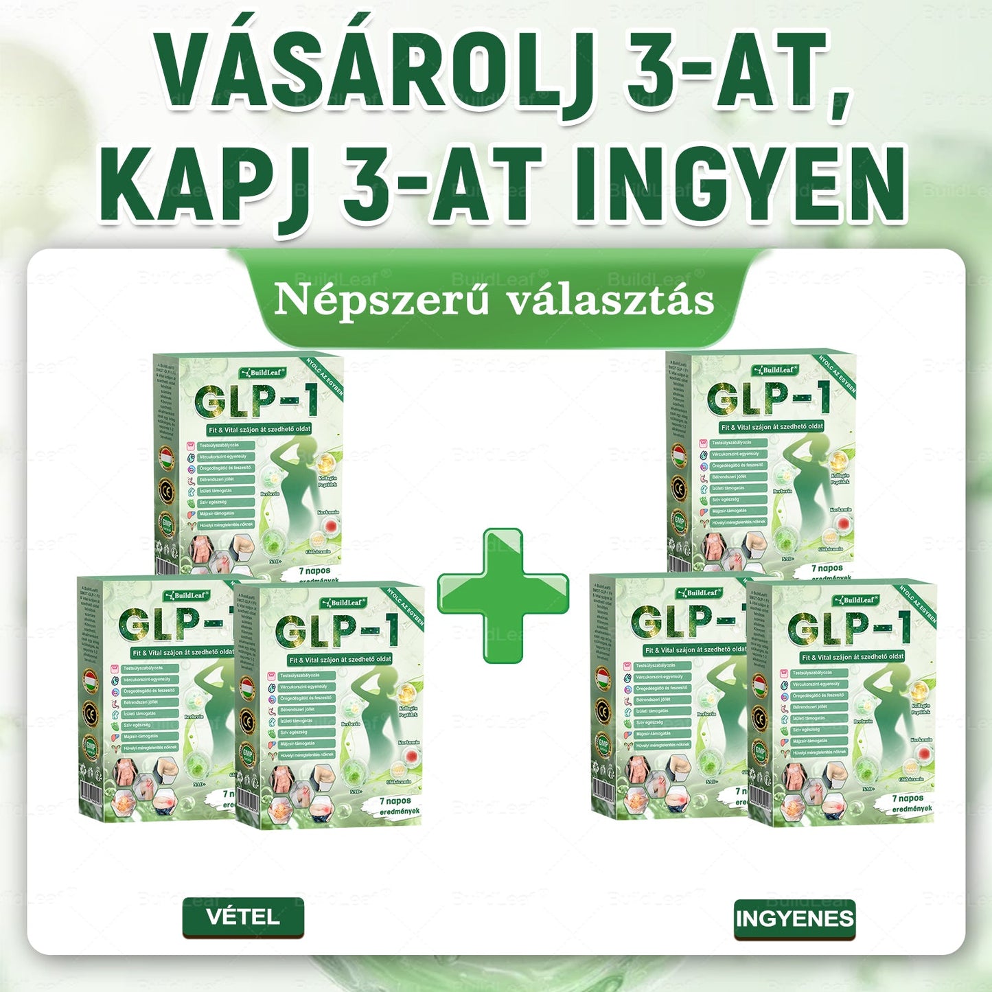 BuildLeaf®🥇 GLP-1 8-az-1-ben Fit &amp; Vital Orális Oldat (Csak napi egyszer, látható változások 7 nap alatt)  Elhízásra, szív- és érrendszeri egészségre, cukorbetegségre, alvási apnoéra, emésztőrendszeri egészségre, ízületi problémákra és még sok másra