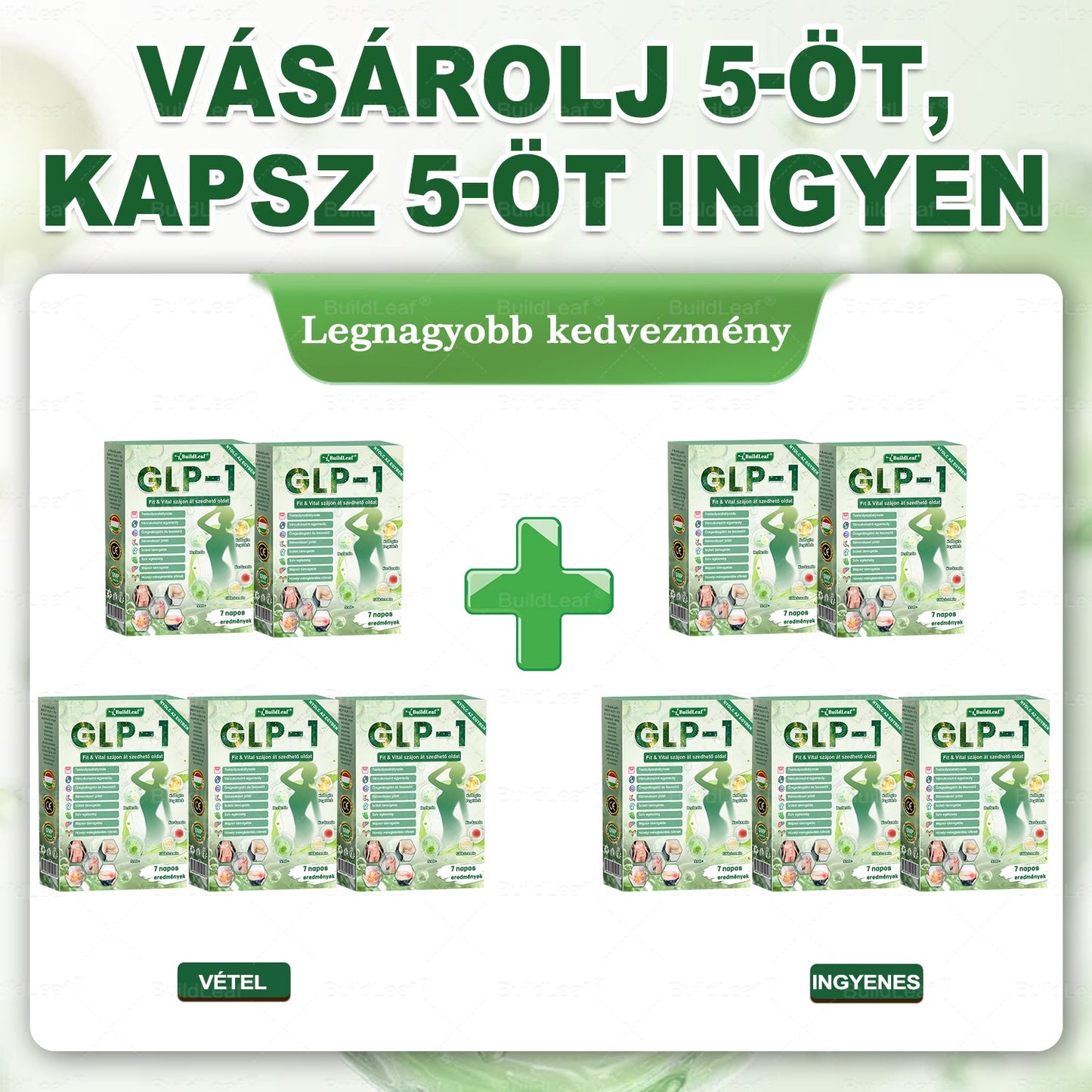 BuildLeaf®🥇 GLP-1 8-az-1-ben Fit &amp; Vital Orális Oldat (Csak napi egyszer, látható változások 7 nap alatt)  Elhízásra, szív- és érrendszeri egészségre, cukorbetegségre, alvási apnoéra, emésztőrendszeri egészségre, ízületi problémákra és még sok másra