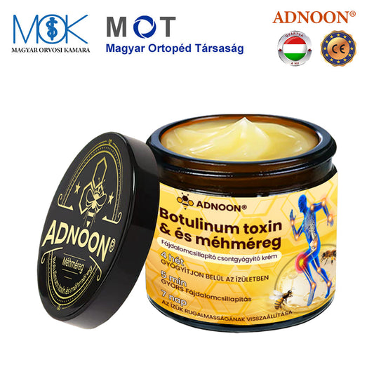 ADNOON® Botulinum Toxin & Méhméreg Fájdalomcsillapító Csontgyógyító Krém⭐👨‍⚕️A Magyar Ortopéd Társaság (MOT) Által Jóváhagyva